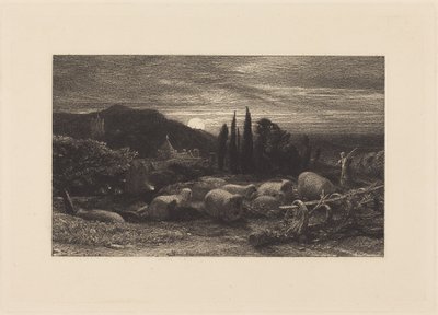 Der aufgehende Mond oder Eine englische Pastorale von Samuel Palmer