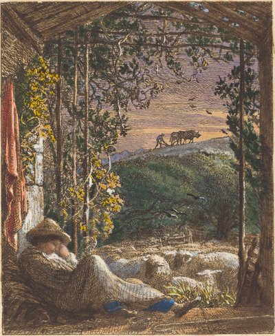 Der schlafende Schäfer; Früher Morgen von Samuel Palmer