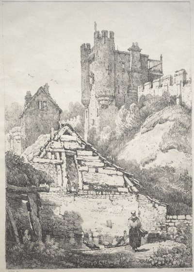 Eine Reihe alter Gebäude und ländlicher Hütten im Norden Englands: In York, Bauernhof mit Hühnern von Samuel Prout