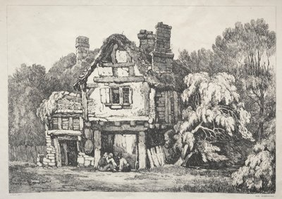 Eine Reihe alter Gebäude und ländlicher Hütten im Norden Englands: In der Nähe von Ashbourn von Samuel Prout