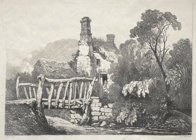 Eine Reihe alter Gebäude und ländlicher Hütten im Norden Englands: In der Nähe von Byland von Samuel Prout