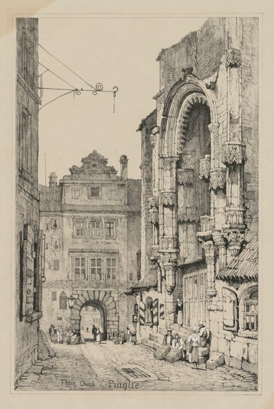 Faksimiles von Skizzen aus Flandern und Deutschland: Thein Kirche, Prag von Samuel Prout