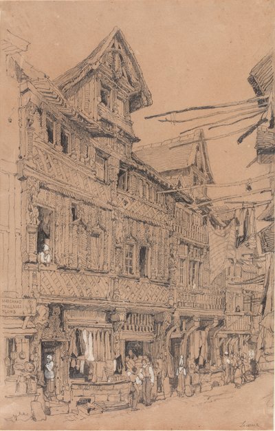 Alte Straße in Lisieux, ca. 1820 von Samuel Prout