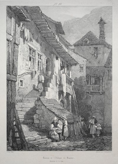 Ruinen der Abtei von Baume. Innenhof von Samuel Prout