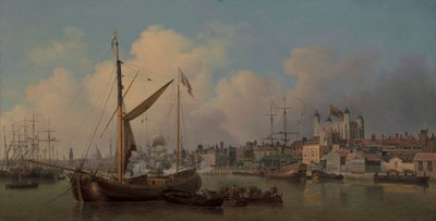 Ein Blick auf den Tower of London, vermutlich am Geburtstag seiner Majestät von Samuel Scott
