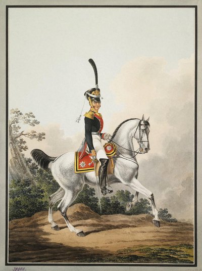 Feldoffizier des Preobrazhensky Regiments zu Pferd, frühes 19. Jahrhundert von Samuel Shiflard