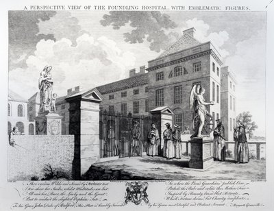 Eine perspektivische Ansicht des Findelhauses, graviert von Edward Rooker, 1749 von Samuel Wale