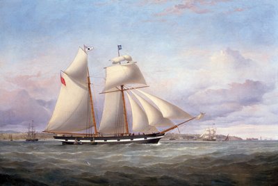 Die Lancefield nähert sich dem Perch Rock Fort und Leuchtturm in der Mersey von Samuel Walters