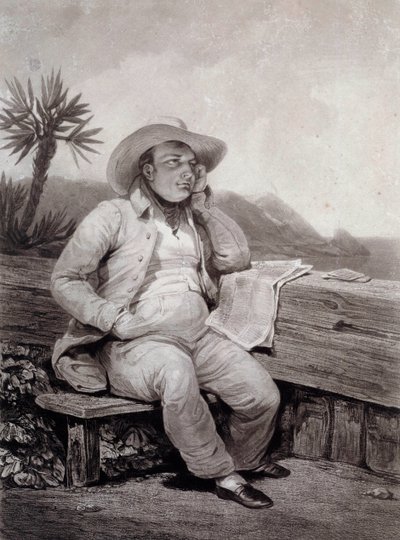 Porträt von Napoleon I (1769-1821) auf St. Helena (1820) von Samuel William I Reynolds