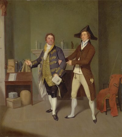 John Quick und John Fawcett in Thomas Moretons The Way to Get Married, 1796 von Samuel de Wilde