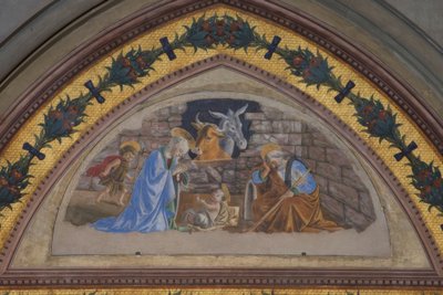 Geburt Christi mit dem herbeieilenden Johannesknaben von Sandro Botticelli