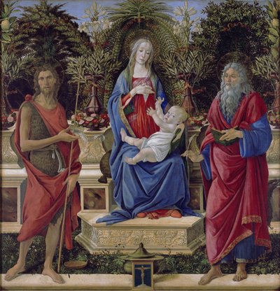 Thronende Maria mit dem Kind und den beiden Johannes (Bardi-Altarbild) von Sandro Botticelli