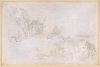 Die Göttliche Komödie, Purgatorio XII. Erster Ring des Purgatoriums: Bilder der Strafe für Hochmut; Der Engel vor den Stufen zum zweiten Ring von Sandro Botticelli