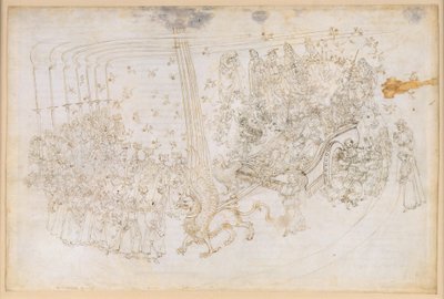 Die Göttliche Komödie, Purgatorio XXX. Das Irdische Paradies: Beatrice im Triumphwagen von Sandro Botticelli