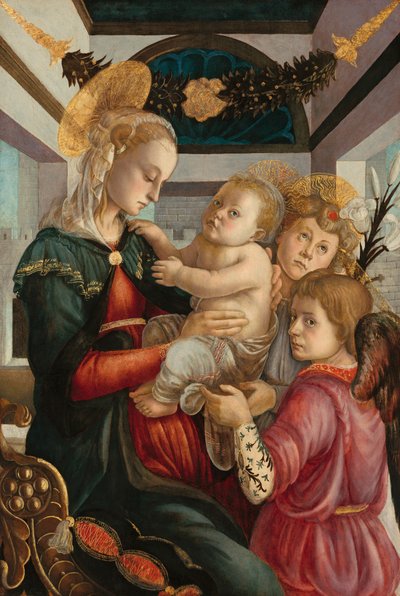 Madonna mit Kind und Engeln, 1465-1470 von Sandro Botticelli