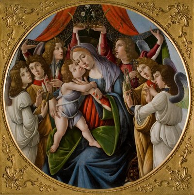 Madonna mit Kind und sechs Engeln, ca. 1500 von Sandro Botticelli