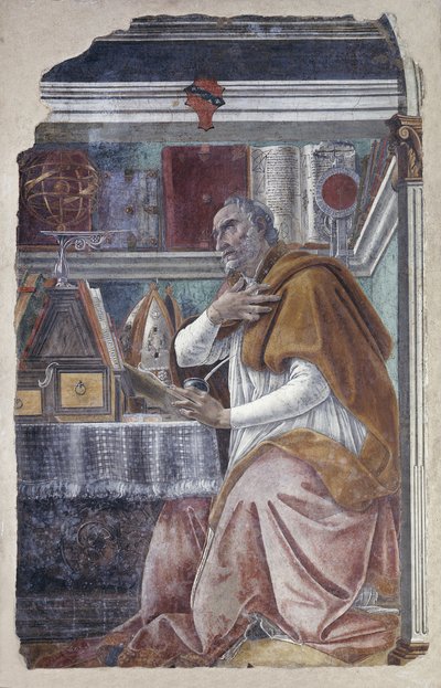 Der heilige Augustinus in seinem Studierzimmer von Sandro Botticelli