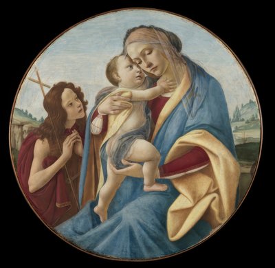 Die Jungfrau und das Kind mit dem jungen Johannes dem Täufer von Sandro Botticelli