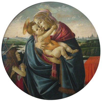 Jungfrau und Kind mit Johannes dem Täufer von Sandro Botticelli and workshop