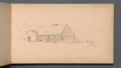 Skizzenbuch, Seite 14: "Berlin fällt am 2. September" von Sanford Robinson Gifford