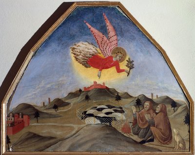 Verkündigung an die Hirten, von Sano di Pietro von Sano di also Ansano di Pietro di Mencio Pietro
