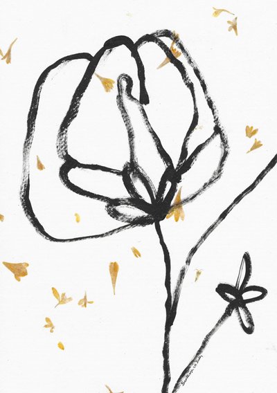 Schwarz-Goldene Blüte von Santhosh ch