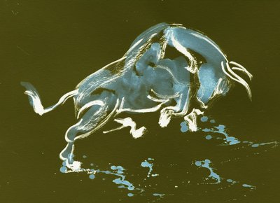 Stürmender blauer Stier von Santhosh ch