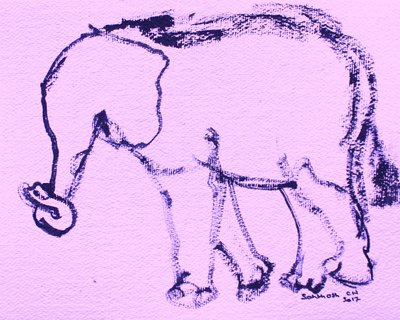 Neugieriger Elefant Zeichnung von Santhosh ch