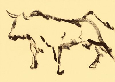 Dynamische Stierskizze von Santhosh ch