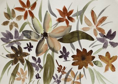 Erdiges Blumen-Aquarell von Santhosh ch