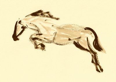 Springendes Sepia-Pferd von Santhosh ch