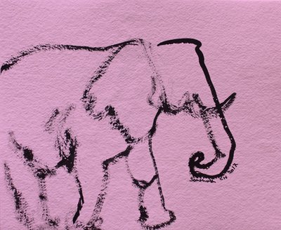 Minimalistischer rosa Elefant von Santhosh ch