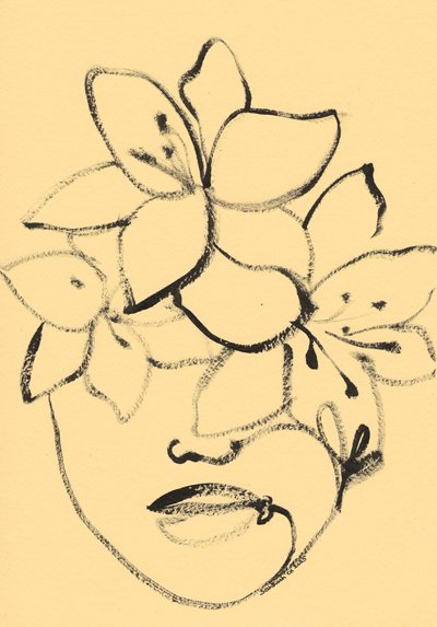 Minimalistisches Blumen-Gesicht von Santhosh ch
