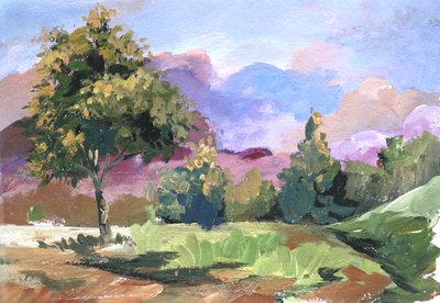 Pastell-Wolkenlandschaft Baum von Santhosh ch