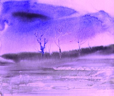Lila Winterlandschaft von Santhosh ch