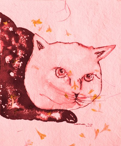 Gelassene rosa Katze von Santhosh ch