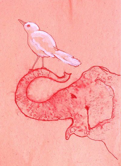 Launischer Elefant und Vogel von Santhosh ch