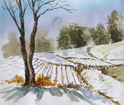 Winterfeldlandschaft von Santhosh ch