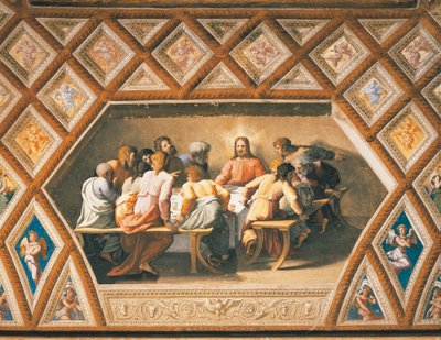 Das letzte Abendmahl von Sanzio of Urbino (workshop) Raphael