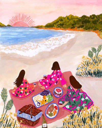 Sonnenuntergang am Strand Picknick von Sarah Gesek