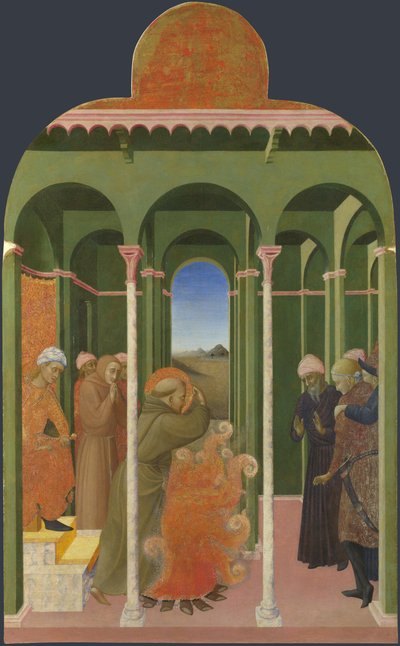 Der heilige Franziskus vor dem Sultan aus dem Altarbild von Borgo del Santo Sepolcro, 1437-1444 von Sassetta