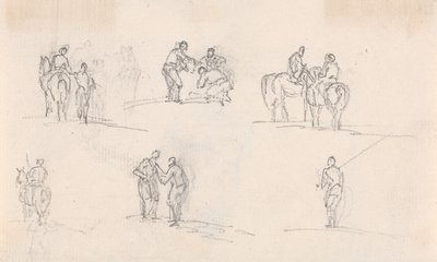 Sechs Studien von Figuren auf Pferden von Sawrey Gilpin