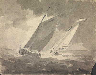 Zwei Segelboote von Sawrey Gilpin