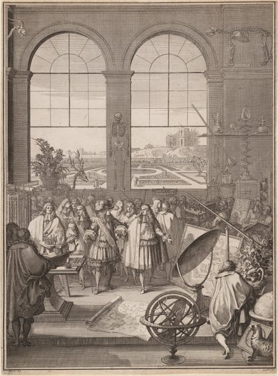 Ludwig XIV. besucht die Königliche Akademie der Wissenschaften von Sebastien Leclerc