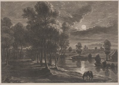 Mondscheinflusslandschaft von Schelte Adams Bolswert, after Sir Peter Paul Rubens