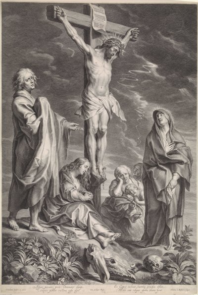 Christus am Kreuz mit Maria und Johannes von Schelte Adamsz. Bolswert