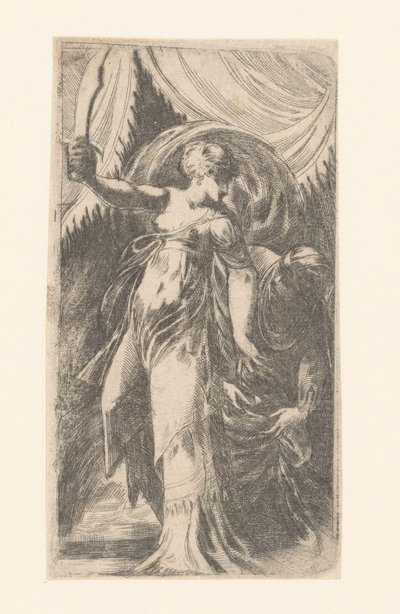 Judith mit dem Kopf von Holofernes in einem Sack von Schiavone (attributed to)