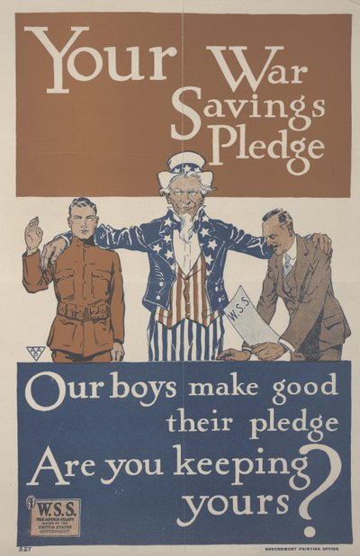 Ihr Kriegssparversprechen. Unsere Jungs halten ihr Versprechen. Halten Sie Ihres? von School American