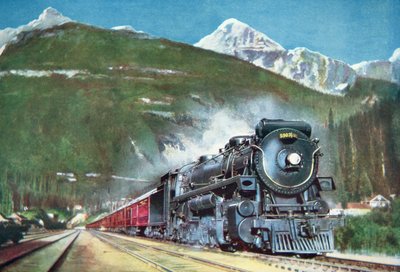 Canadian Pacific Railway am Fuße der Rocky Mountains von School Canadian