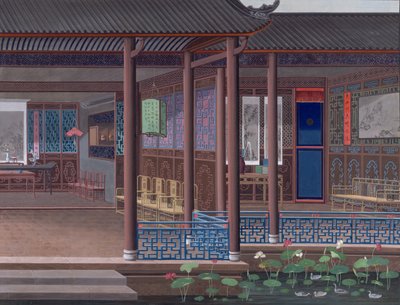 Zeichnung des Inneren des Hauses eines chinesischen Beamten von School Chinese